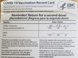 Covid vaccine card